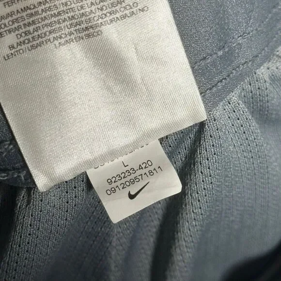 Nike Pants Womens‎ Size Large Blue Sweatpants Dri-Fit Lined Zip Ankle Drawstring - Picture 3 of 8